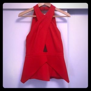 BCBG Maxazria Red Halter Top